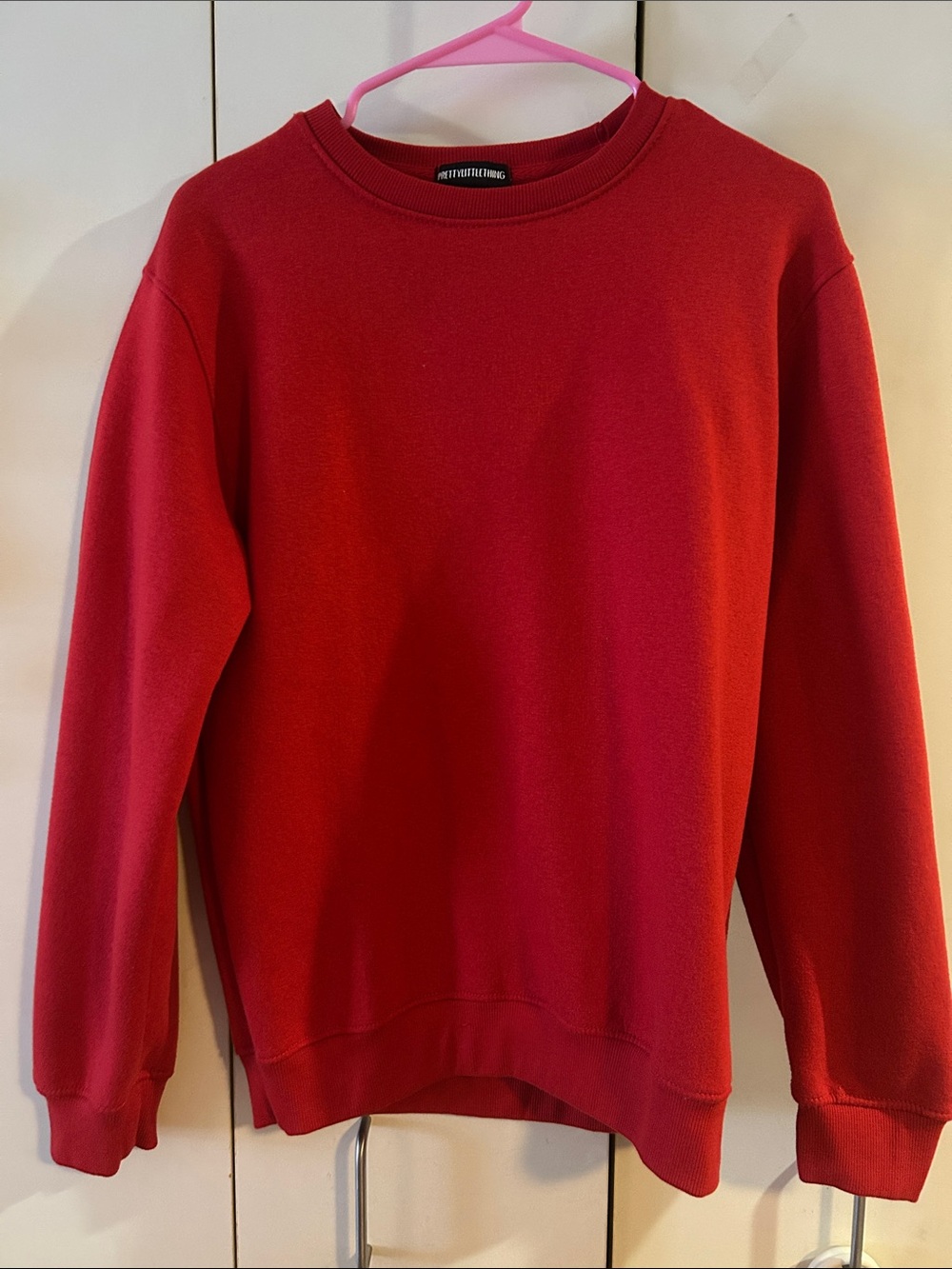 PrettyLittleThing Red Crewneck Sweatshirt